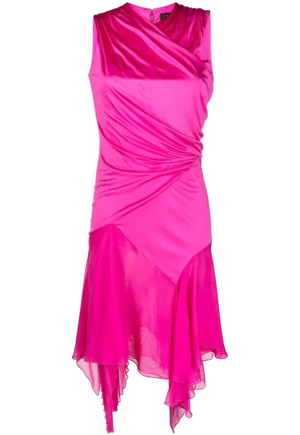 Versace asymmetrisk draperad klänning - Rosa