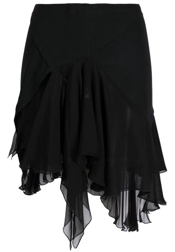 Versace asymmetrisk plisserad kjol - Svart