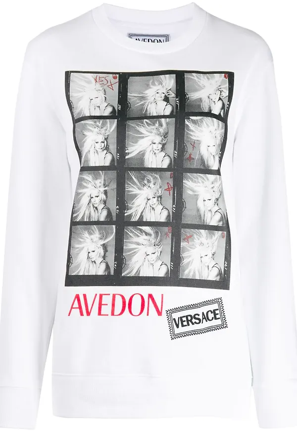 Versace Avedon t-shirt med tryck - Vit