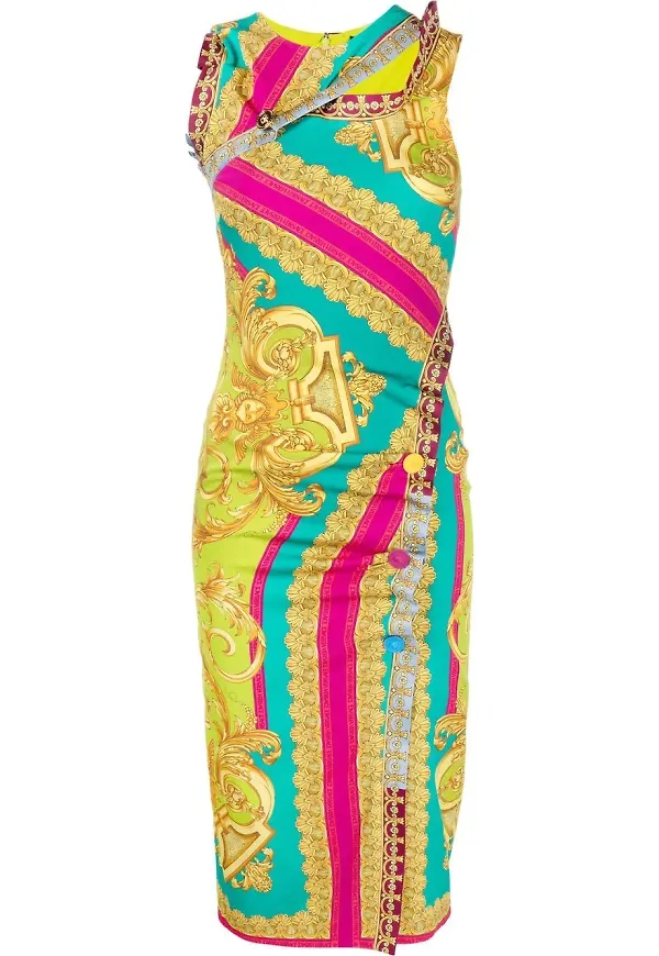 Versace Barocco Goddess klänning - Grön