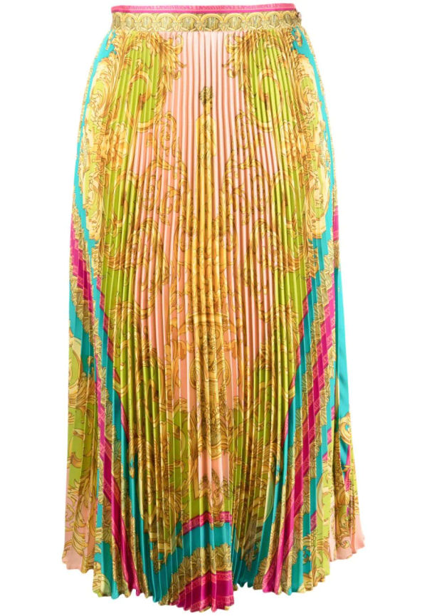 Versace Barocco Goddess plisserad kjol - Gul