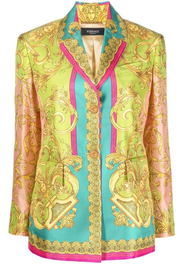 Versace Barocco Goddess sidenblazer - Grön