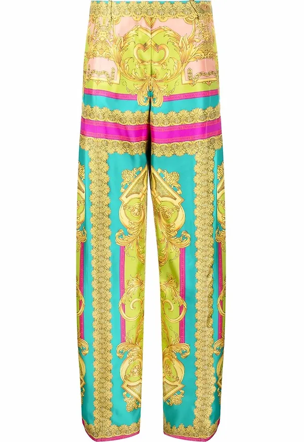 Versace Barocco Goddess sidenbyxor - Grön