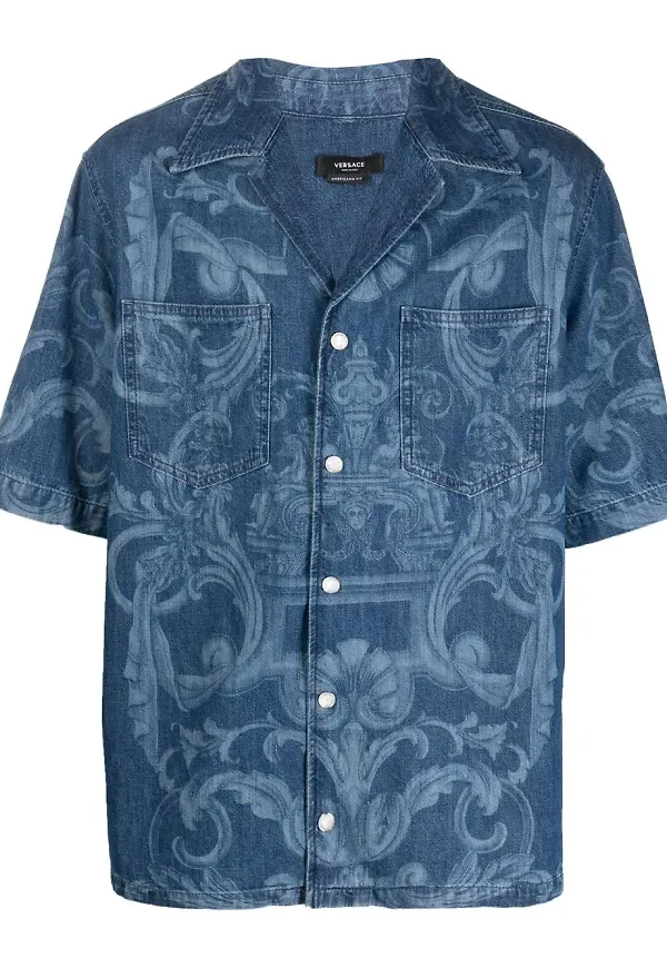 Versace Barocco jeansskjorta - Blå