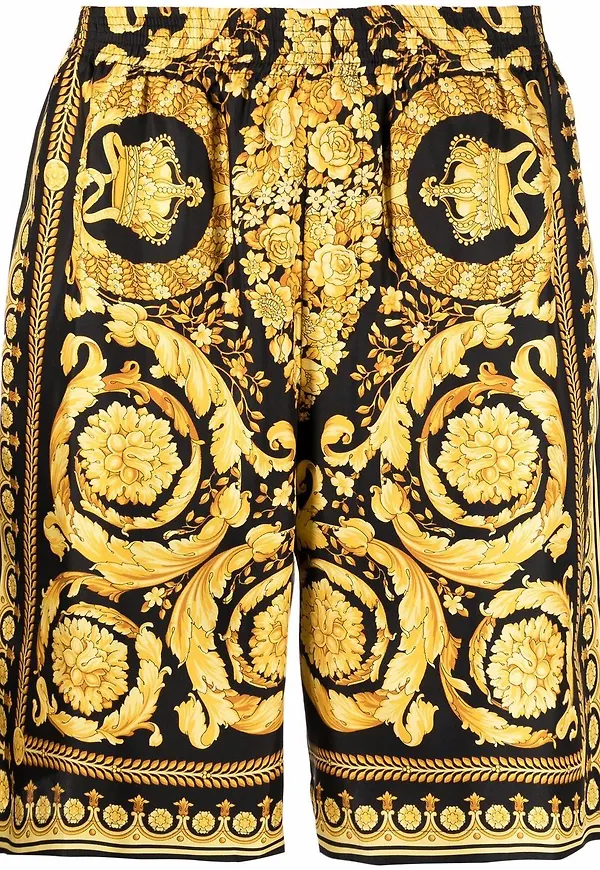 Versace Barocco knälånga badshorts - Svart
