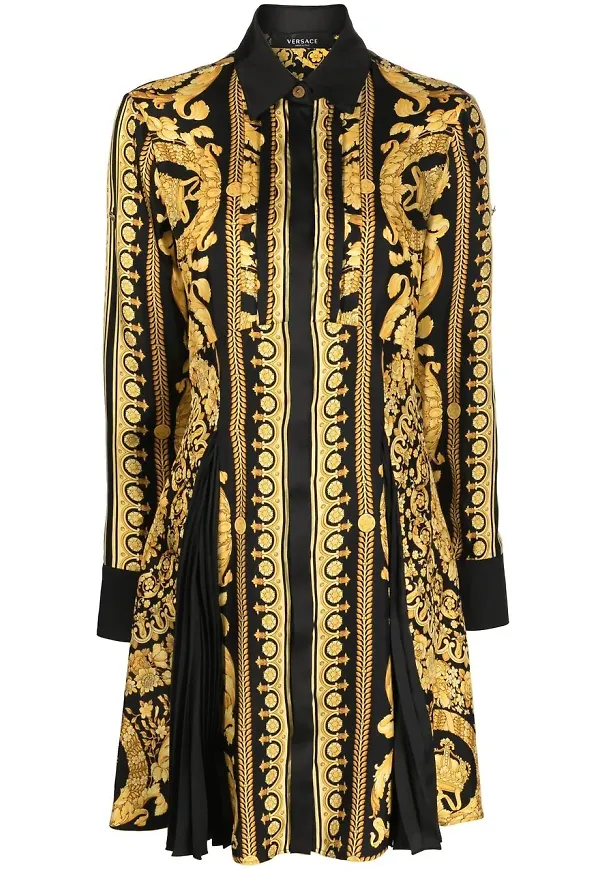 Versace Barocco plisserad klänning - Gul