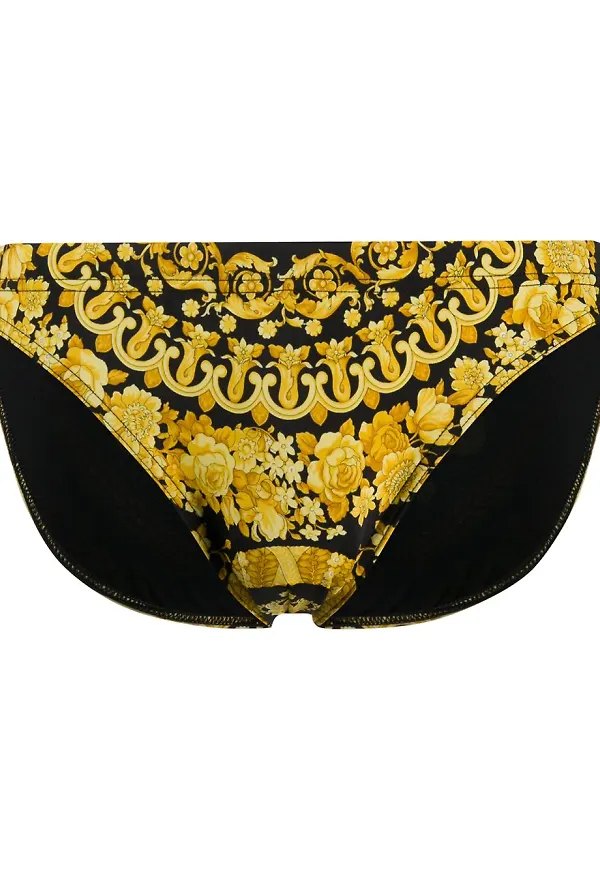 Versace barockmönstrade badbyxor - Svart