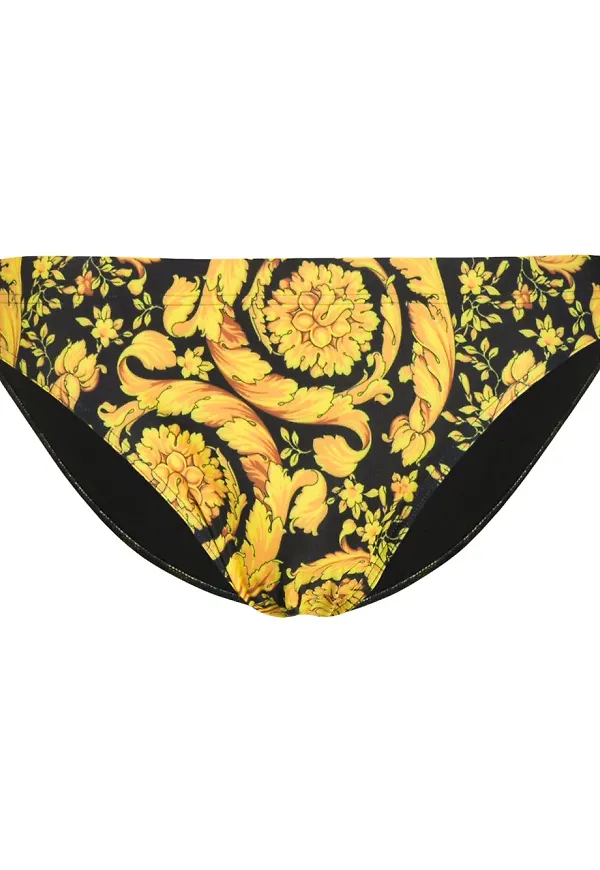 Versace barockmönstrade badbyxor - Svart