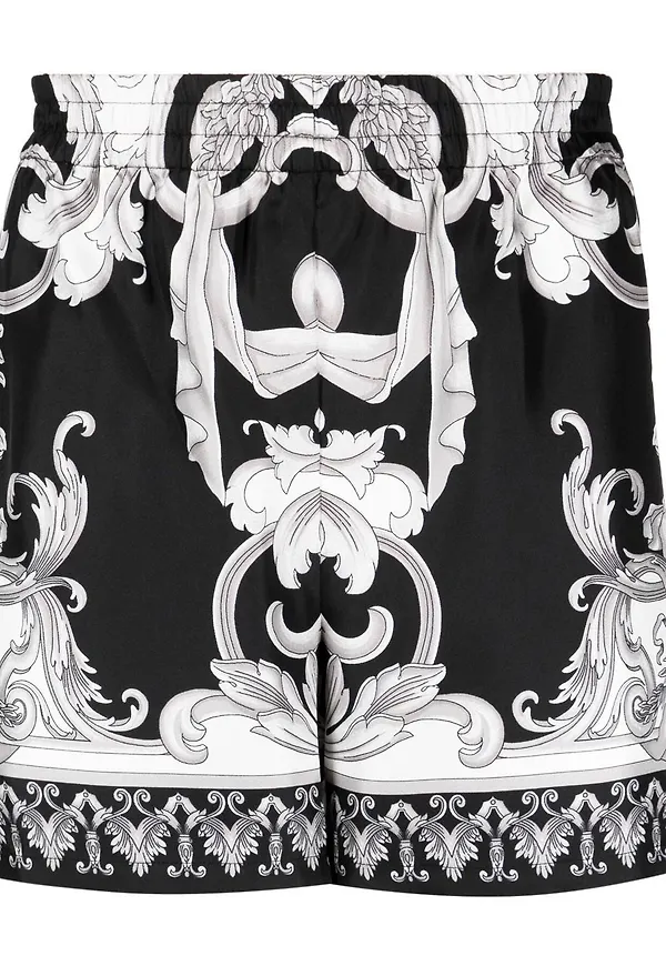 Versace barockmönstrade löparshorts - Svart