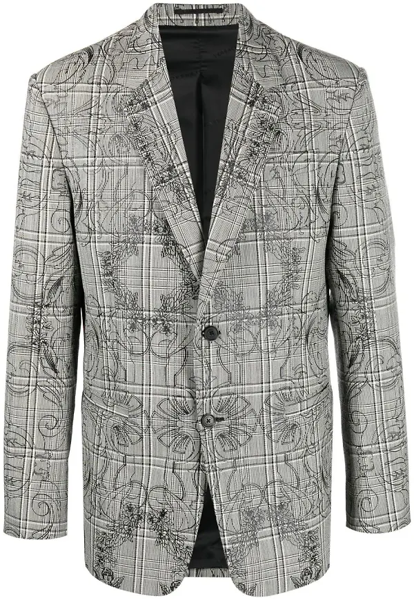 Versace Baroque enkelknäppt blazer - Svart
