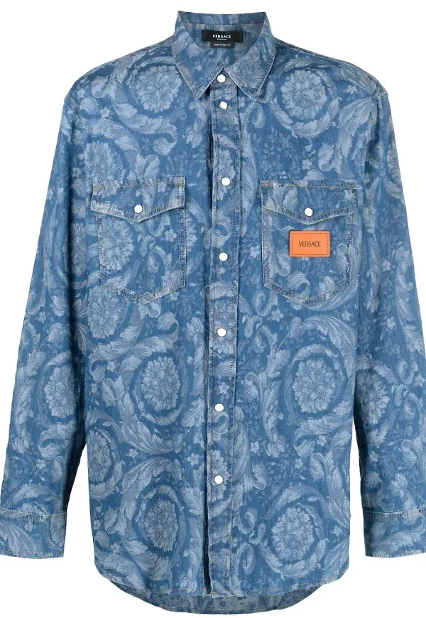 Versace Baroque jeansskjorta - Blå