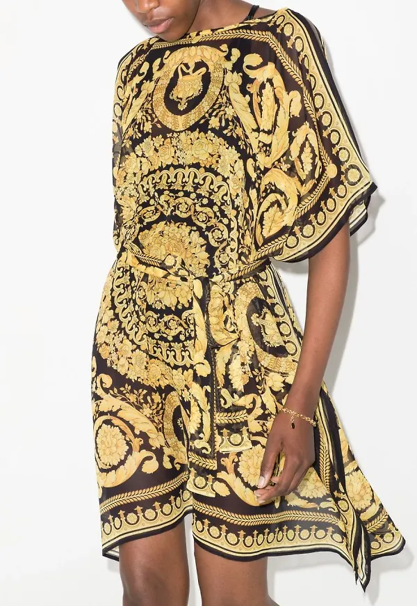 Versace Baroque klänning med knytning - Svart