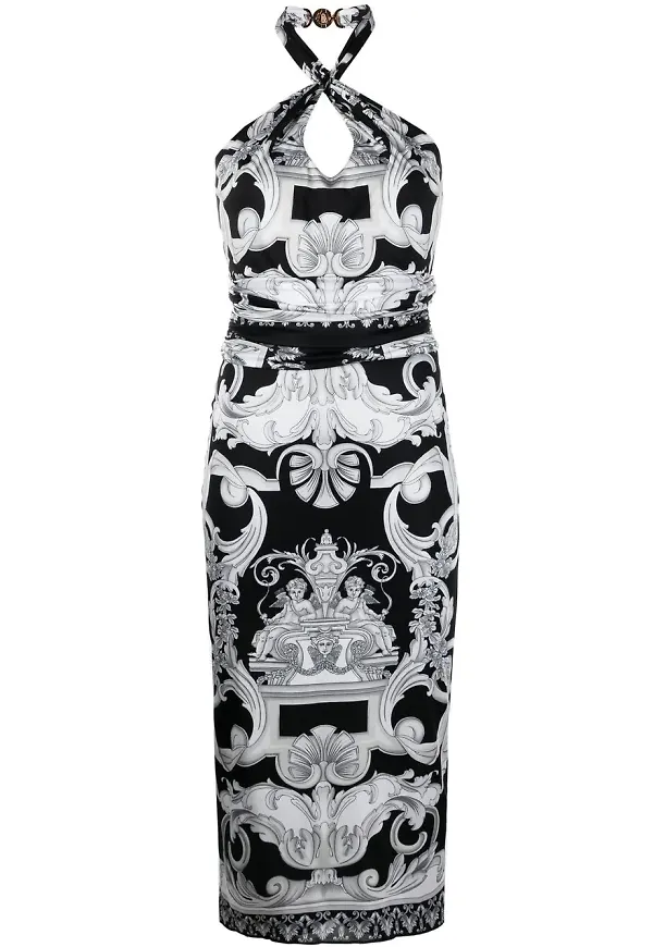 Versace Baroque midiklänning - Svart