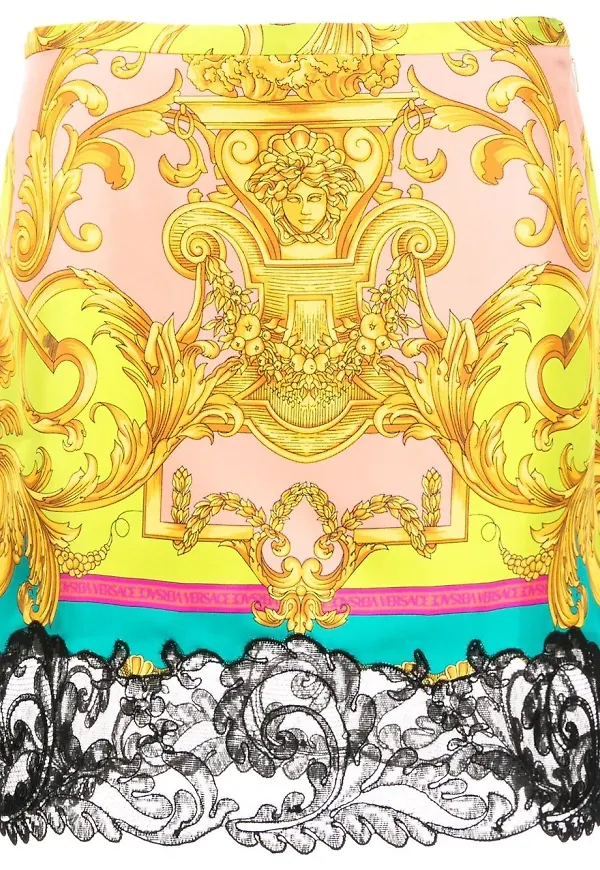 Versace Baroque minikjol - Gul