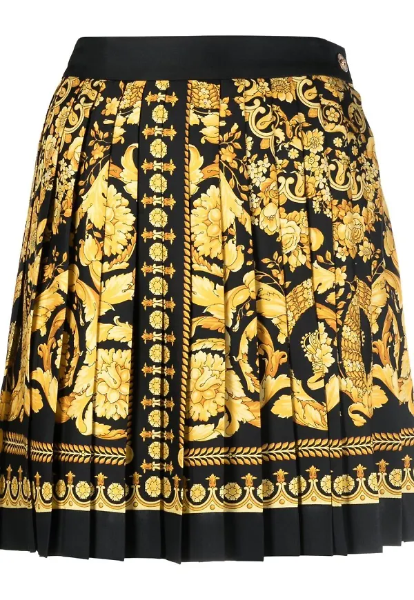 Versace Baroque plisserad kjol - Gul