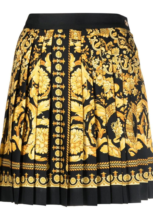 Versace Baroque plisserad kjol - Gul