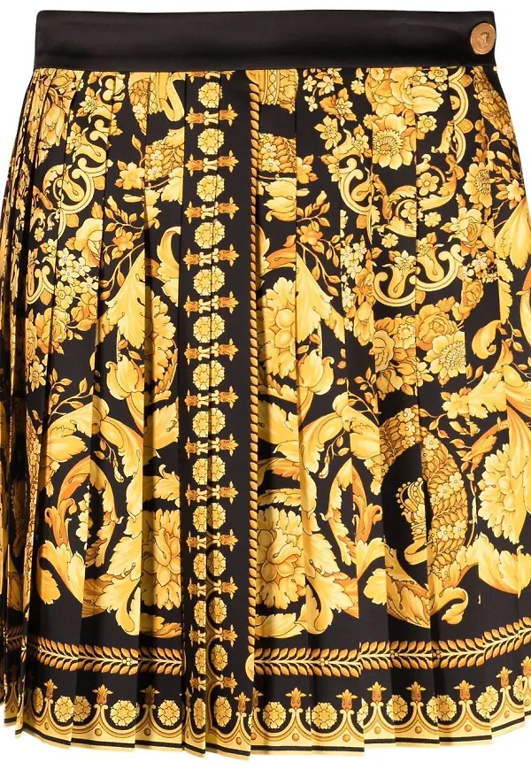Versace Baroque plisserad kjol - Svart