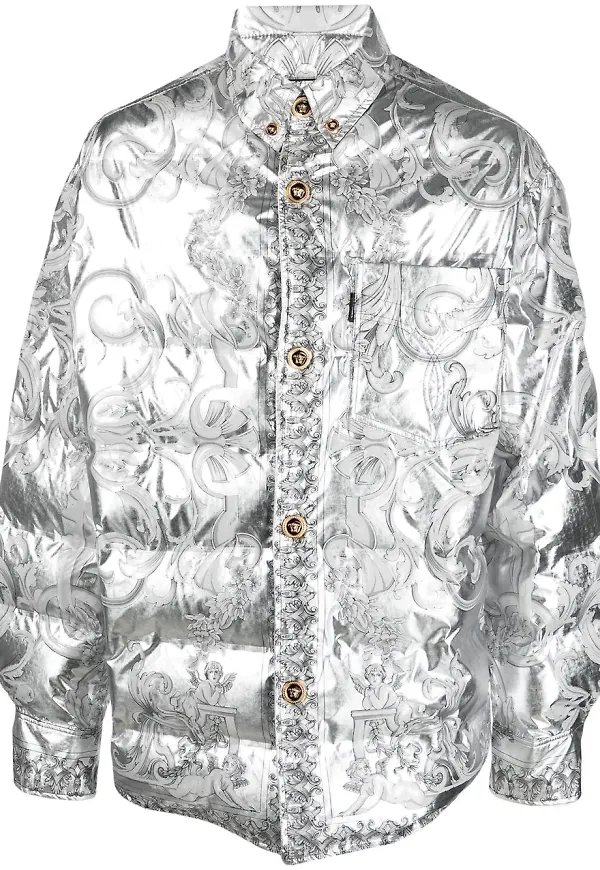 Versace Baroque puffjacka - Silverfärgad