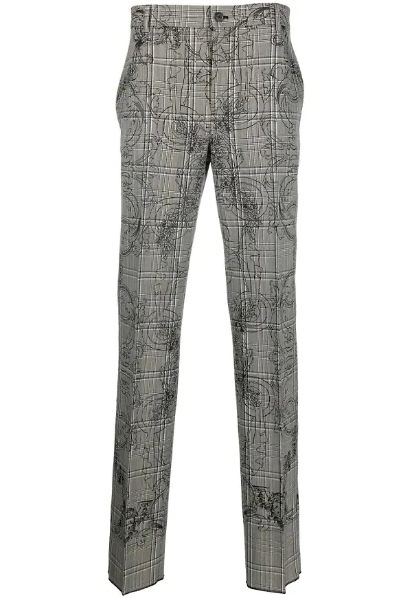 Versace Baroque rutiga byxor - Svart