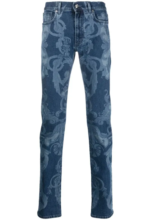 Versace Baroque skinny-jeans - Blå