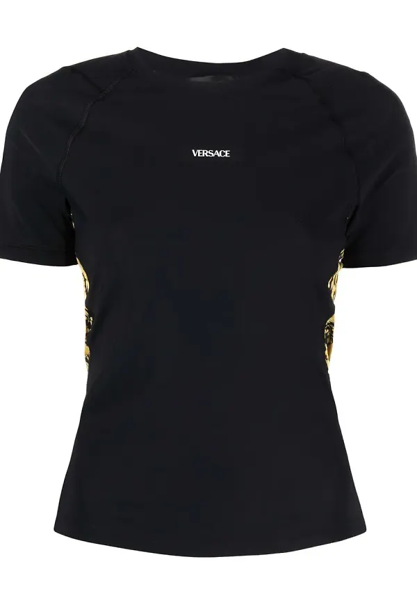 Versace Baroque t-shirt med panel - Svart
