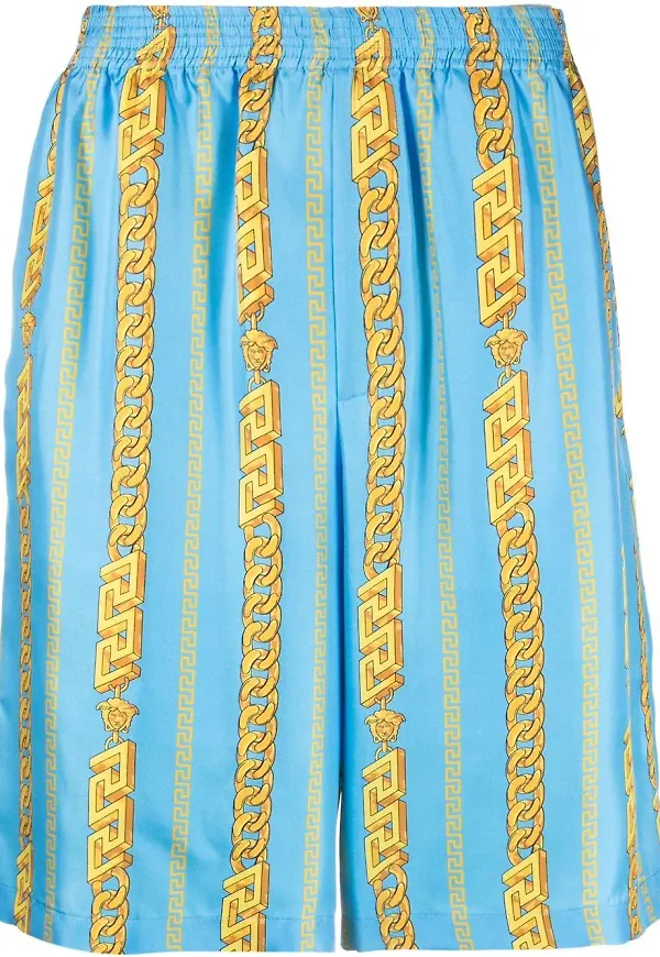 Versace bermudashorts med kedjelänk - Blå