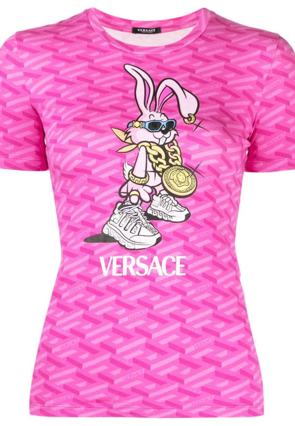 Versace Biggie Bunny kortärmad t-shirt - Rosa