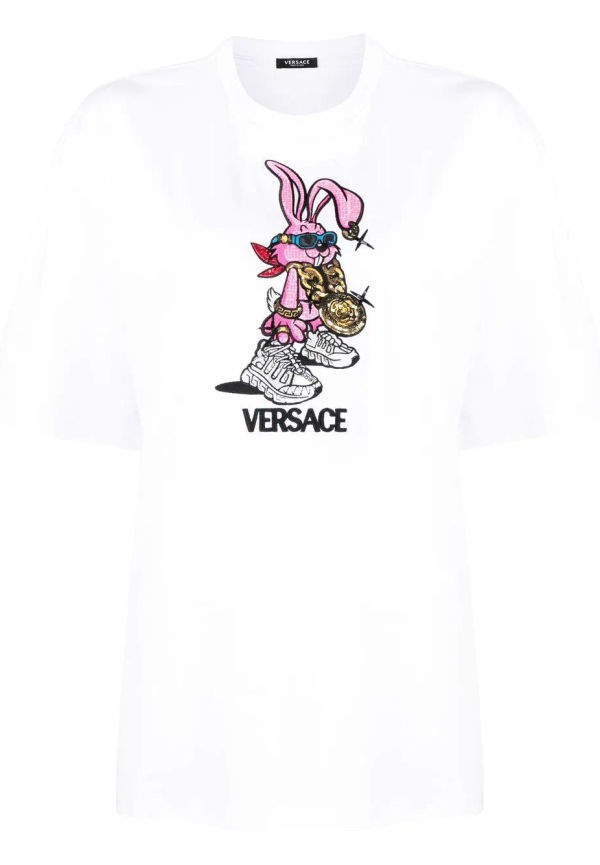 Versace Biggie Bunny kortärmad t-shirt - Vit