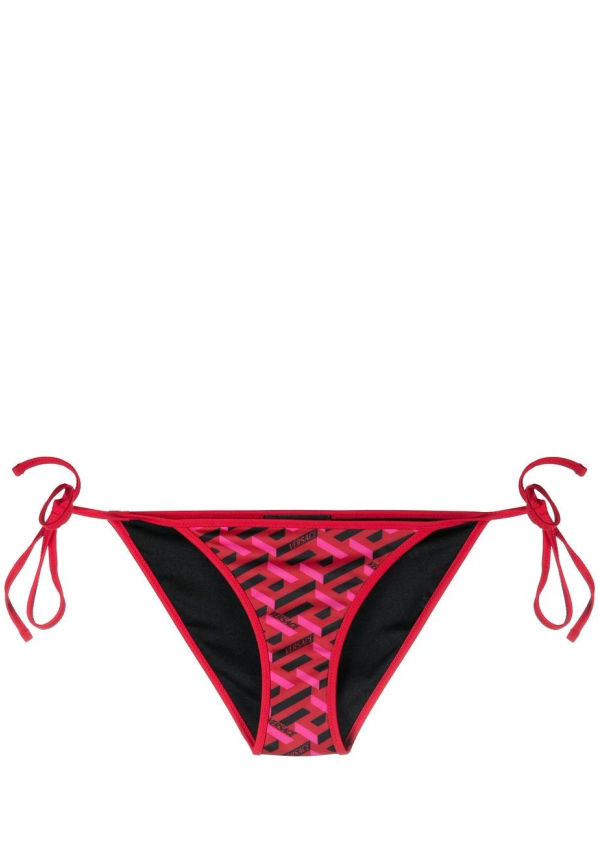 Versace bikinitrosor med grafiskt tryck - Röd