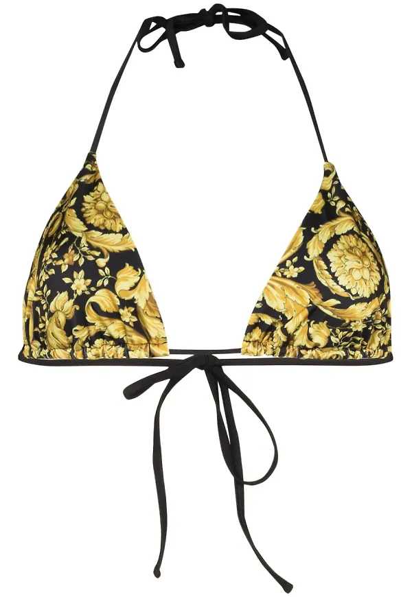 Versace bikiniöverdel med barock-tryck - Vit