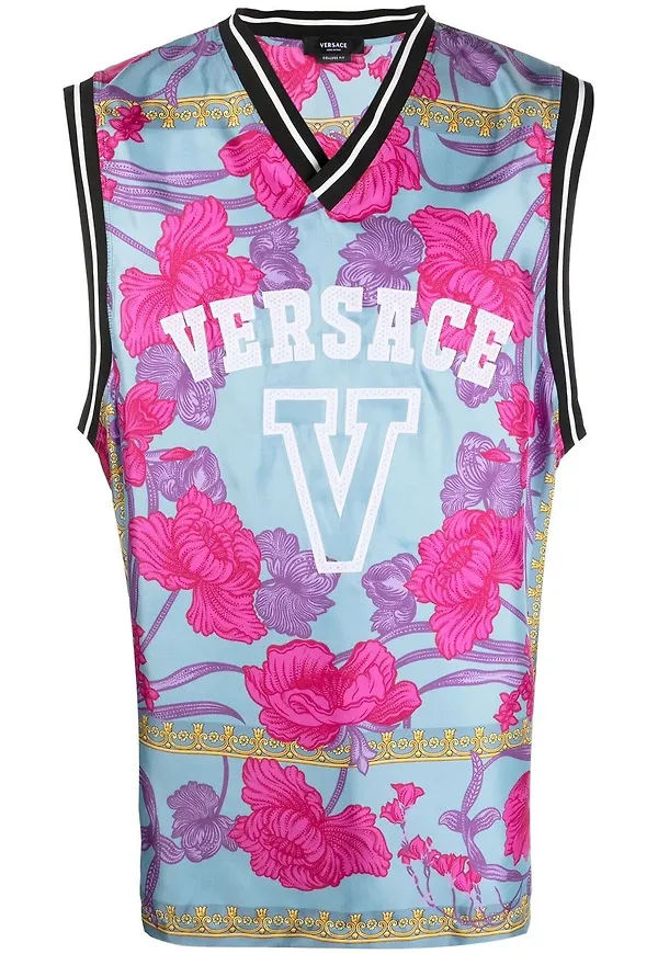 Versace blommig topp - Blå
