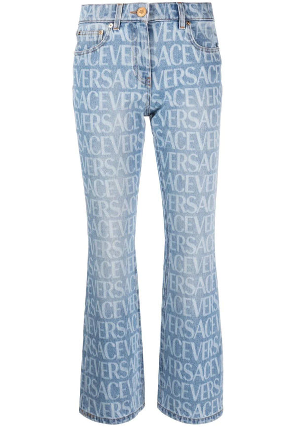 Versace bootcut-jeans med logotyp - Blå
