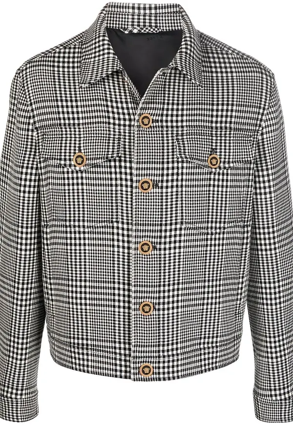 Versace ginghamrutig skjortjacka - Svart
