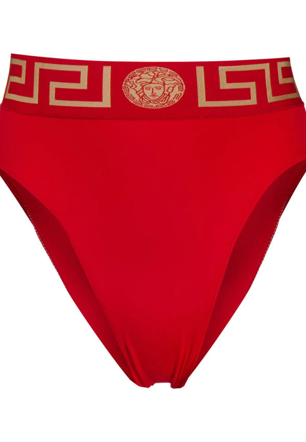 Versace Greca Border bikinitrosor - Röd