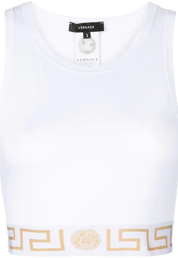 Versace Greca Border croptop - Vit