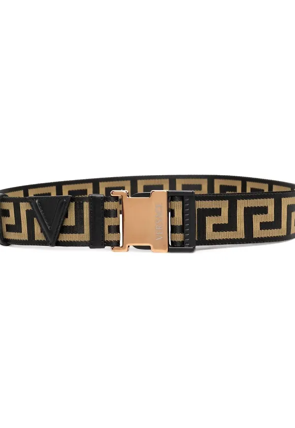 Versace Greca bälte med band - Svart
