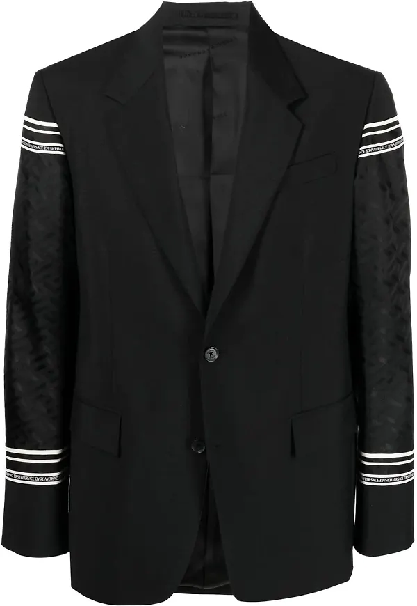 Versace Greca enkelknäppt blazer - Svart