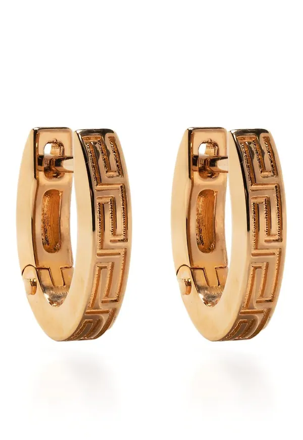 Versace Greca präglade hoops - Guldfärgad