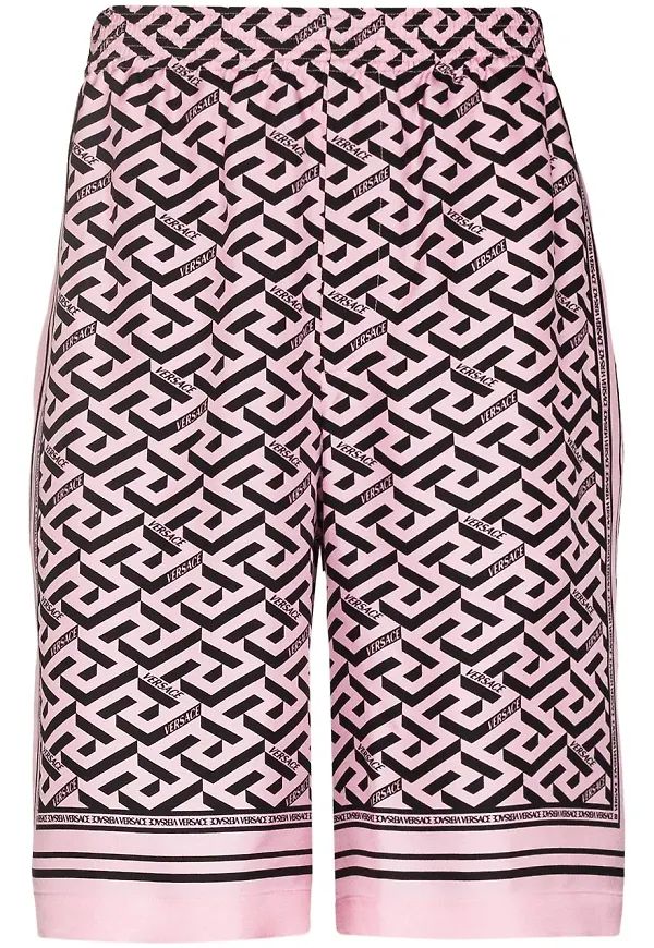 Versace Greca sidenshorts - Rosa