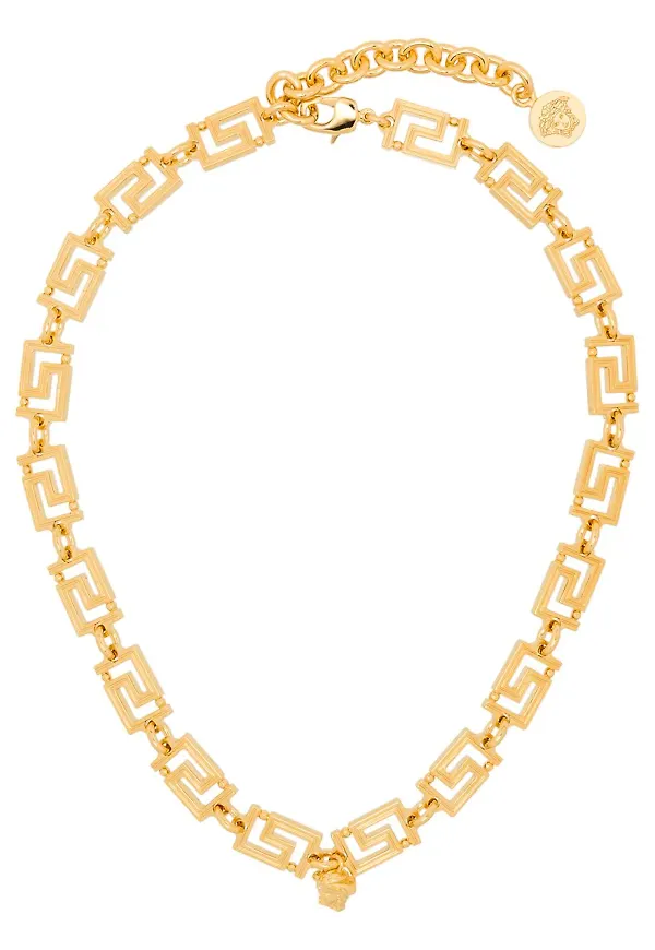 Versace guldfärgat kedjehalsband med Medusa - Guldfärgad