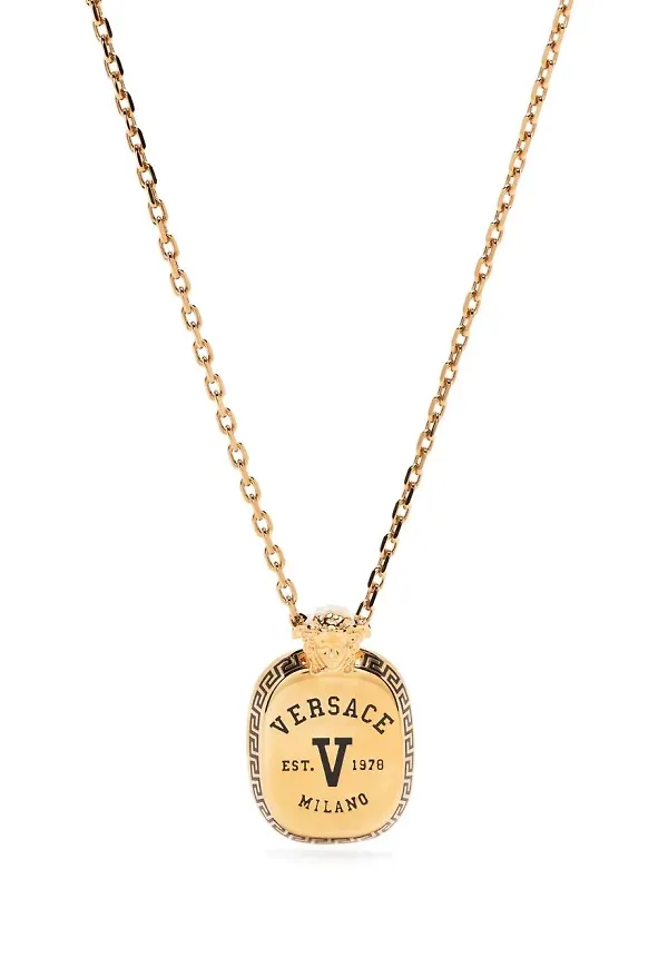 Versace halsband med graverad medusa - Guldfärgad