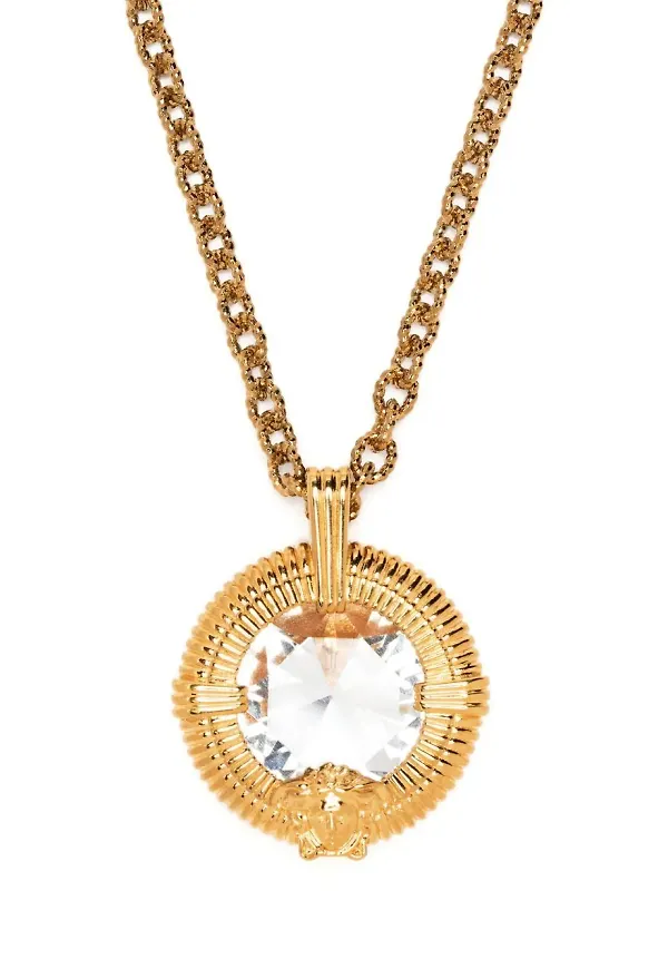Versace halsband med kristallmedaljong - Guldfärgad