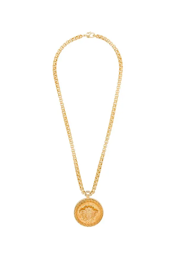 Versace halsband med Medusa-medaljong - Metallic