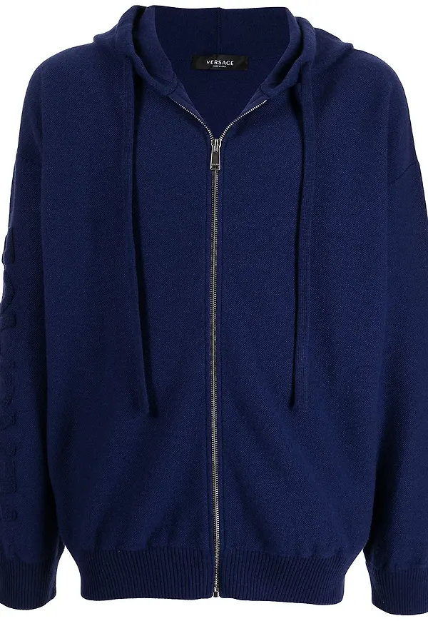 Versace hoodie med dragkedja - Blå