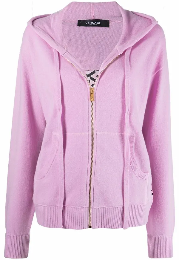 Versace hoodie med dragkedja - Rosa