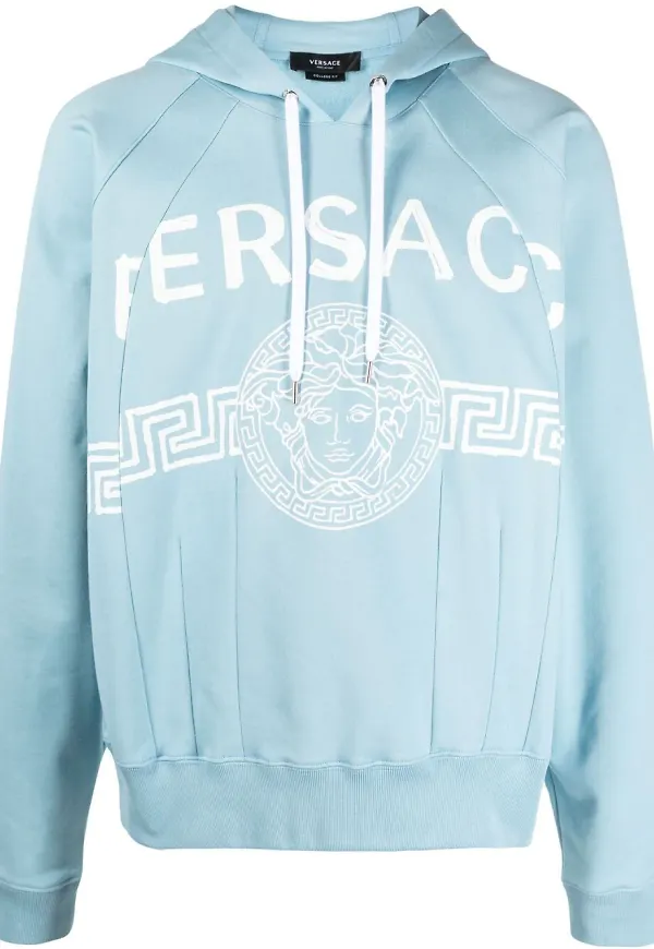 Versace hoodie med logotyp - Blå