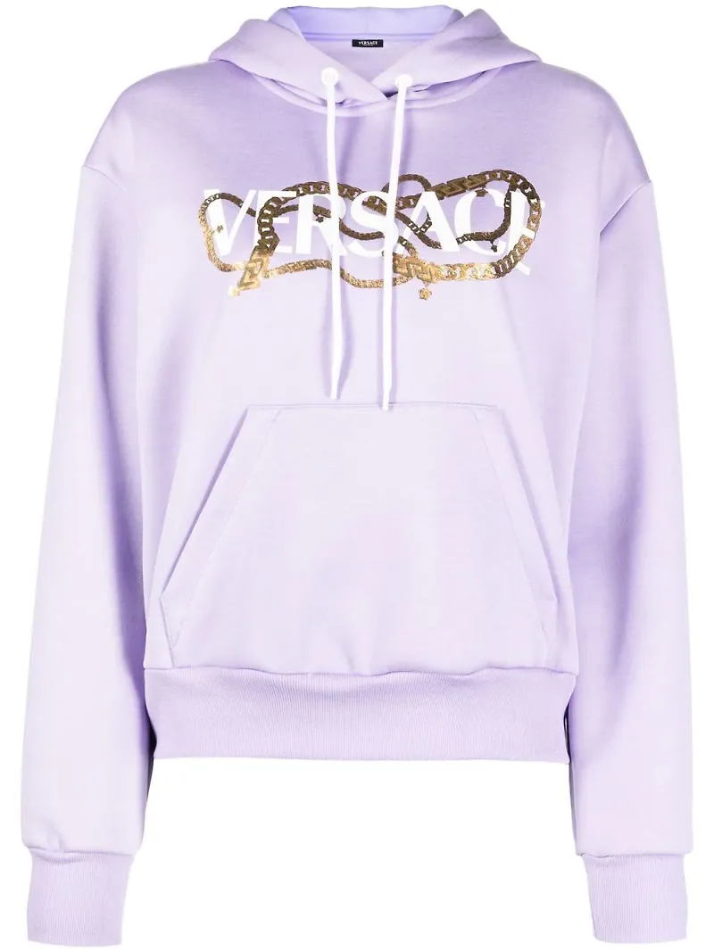 Versace hoodie med logotyp - Lila