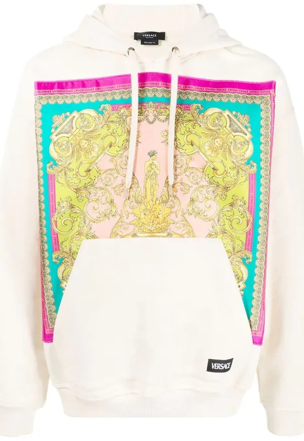 Versace hoodie med panel - Neutral