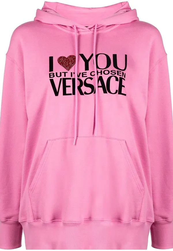 Versace hoodie med strass - Rosa