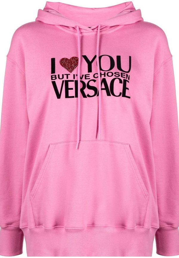 Versace hoodie med strass - Rosa